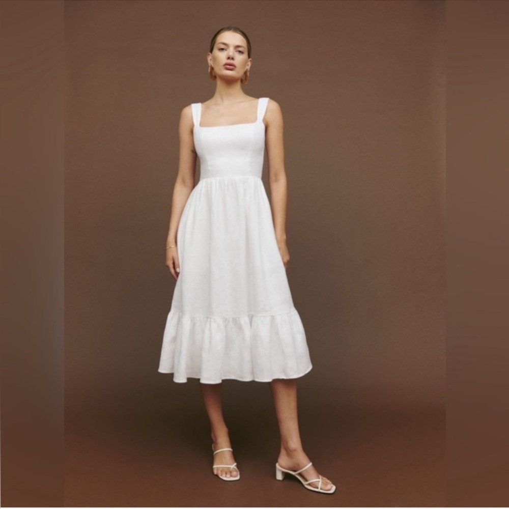 Reformation Bucatini Linen Midi dress